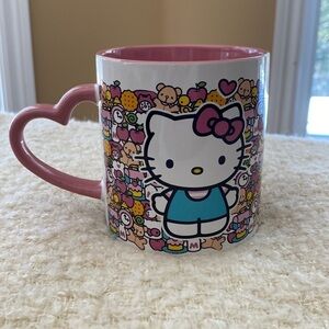 NEW HELLO KITTY MUG PINK HEART HANDLE LOVE TEA TIME SANRIO CUTE 16 OZ